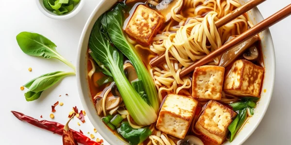 Vegan,Ramen,,A,Flavorful,Broth,With,Noodles,,Tofu,,Mushrooms,,And